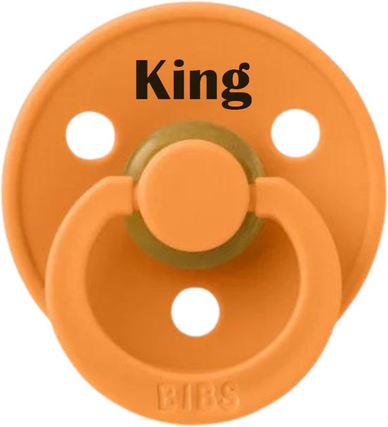 Koningsdag speen met KING - speen MAAT 2 - BIBS - tuut - speen met tekst - oranje speen - BolleToet van BolleToet