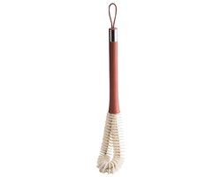 Kopjesreinigingsborstel, borstel met lange steel, nylon, keramiek, rood, ophangbaar.