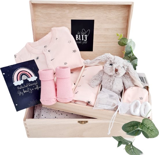 Kraam cadeau baby box - pas geboren baby - baby shower Meisje - baby geschenk - geboorte cadeau voor meisje - 10 in 1 cadeau van Little Dutch