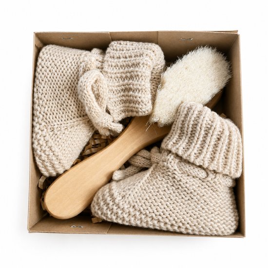 kraam cadeau voor jongen en meisje, met baby borstel