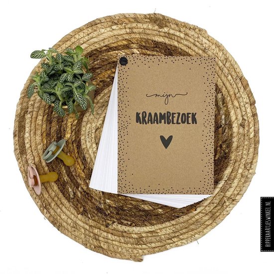 Kraambezoek - Invulkaarten - Kraambezoekboek - Invulboek kraft - 50 personen van KraamZus