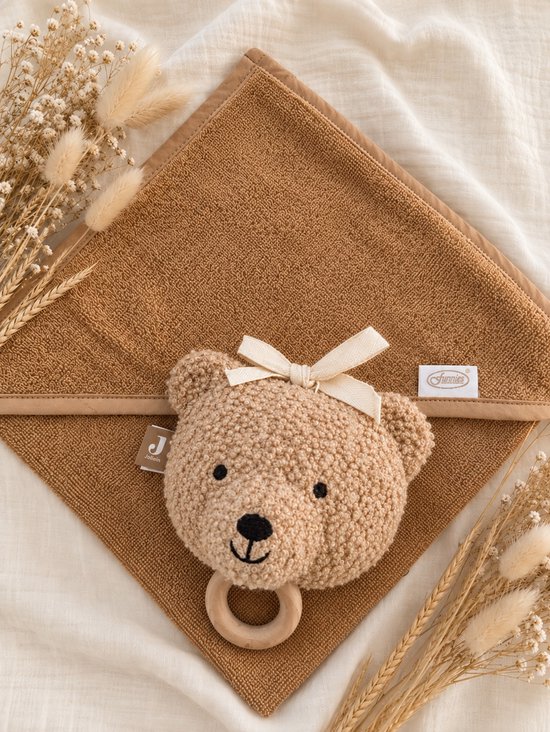 Kraamcadeau Baby – Kraampakket met Badcape & Jollein Muziekhanger Beer – Camel – Jongen & Meisje