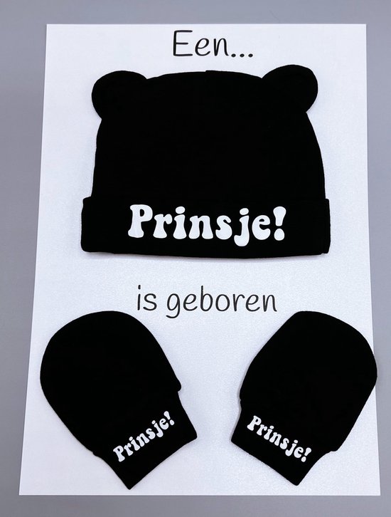 kraamcadeau brievenbus - baby muts - baby handschoenen - rechtstreekse verzending - geboorte - prinsje van Merkloos