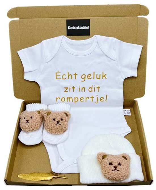 Kraamcadeau brievenbus, brievenbus kraamcadeau met romper, babymuts en babysokjes - meerdere kleuren - cadeau zwangerschap, kan ook rechtstreeks als cadeau worden verzonden van Toffey