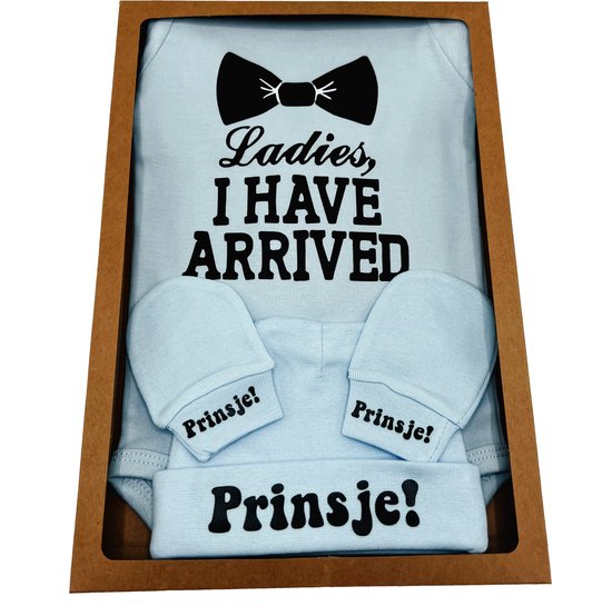 Kraamcadeau brievenbus - kan ook rechtstreeks als cadeau - romper - baby muts handschoenjes van BlessedBabyGift