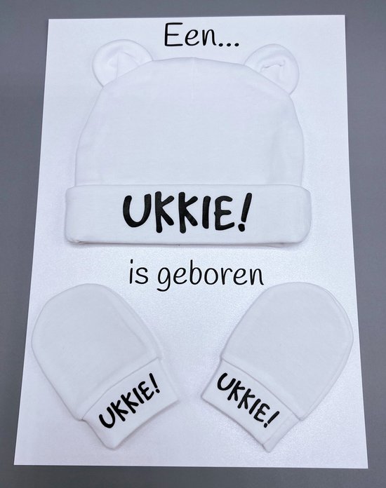 kraamcadeau - brievenbuspost - baby muts - baby handschoenen - rechtstreekse verzending - geboorte - UKKIE van UKKIE