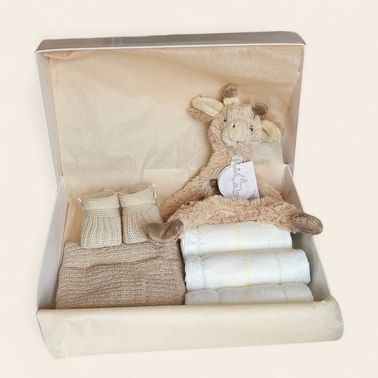 Kraamcadeau Bruin met Happy Horse gus de giraffe Knuffeldoekje van Merkloos