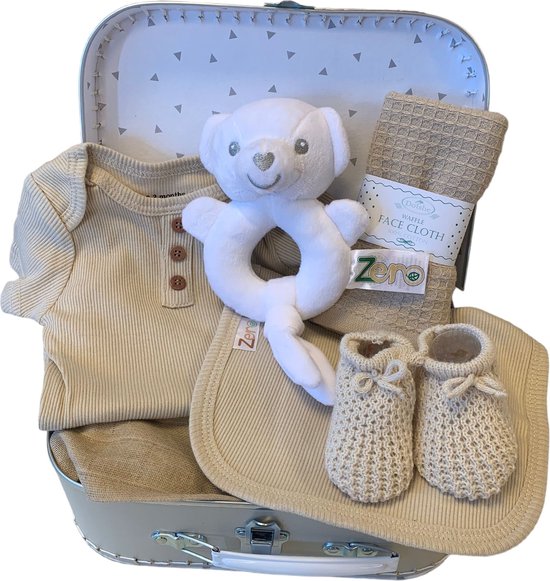 Kraamcadeau Kraamkado unisex jongen meisje - unisex - baby geschenkset - kraamcadeau neutraal - baby memorie box 25 cm - babyshower cadeau - gender neutraal babycadeau - 7 in 1 kado van Little Dutch