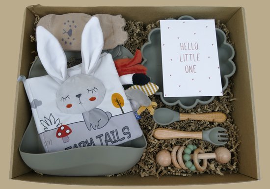 Kraamcadeau meisje / jongen - Groene geschenkset - Babyshower cadeau - Verlofgeschenk - Babygeschenkset