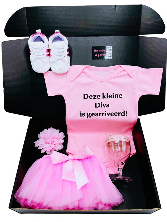 Kraamcadeau meisje, kleine diva, baby wijnglas drinkbeker - kan ook rechtsreeks worden verstuurd als cadeau van Kadoberg