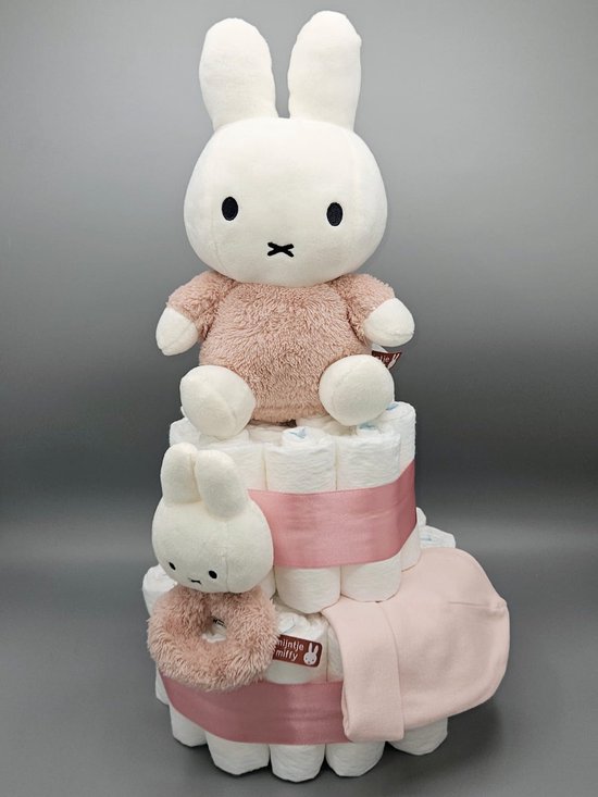 Kraamcadeau Meisje| Luiertaart Meisje | Luiertaart Roze | Nijntje Fluffy van Merkloos