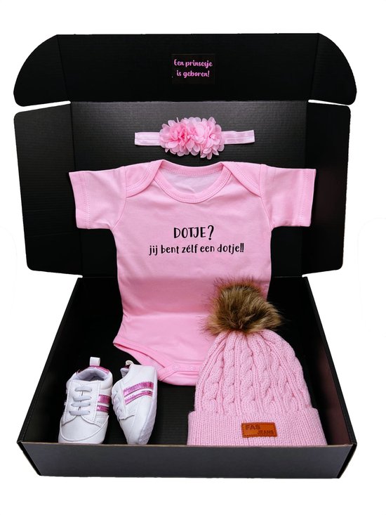 Kraamcadeau meisje - romper, babymuts - speen - rechtstreeks versturen als cadeau mogelijk van Bebsy