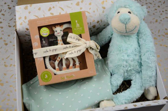 Kraamcadeau Neutraal | Kraampakket Neutraal | Slingeraap | Sophie de Giraf van Merkloos