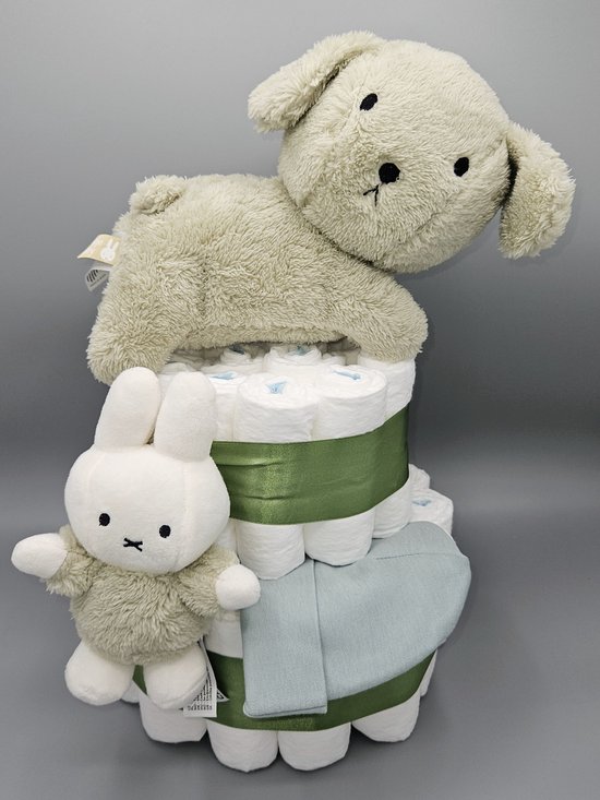 Kraamcadeau Neutraal | Luiertaart Neutraal | Snuffie Nijntje Groen van Merkloos