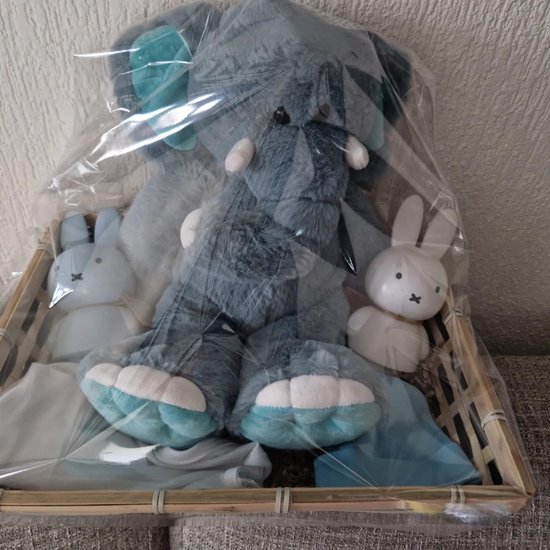 Kraamcadeau Olifant, shampoo, mutsje en slabber van Bambolino