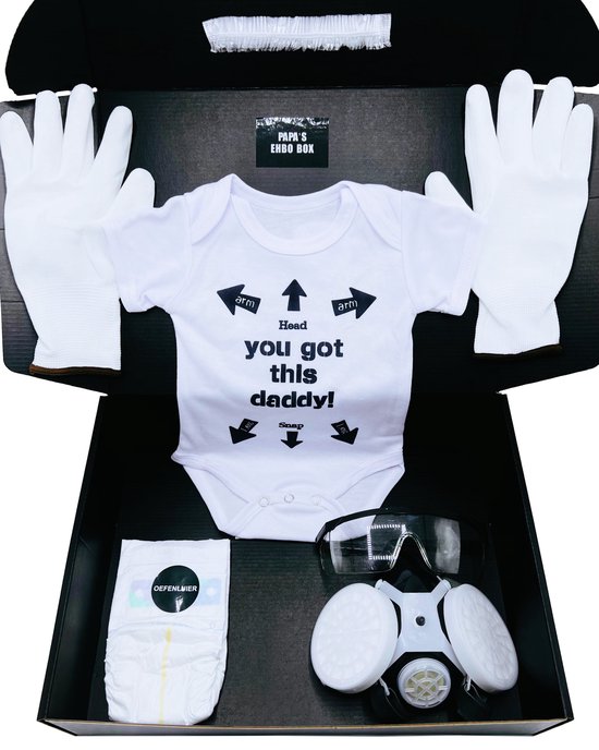 Kraamcadeau -Papa's eerste hulp box - Cadeau zwangerschap - Babyshower - Ook rechtstreeks te versturen als cadeau van Loveliest Creations