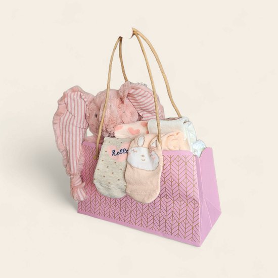 Kraamcadeau tasje met Happy Horse olifant Emily no.1 – Roze kraamcadeau voor meisje van Happy Horse