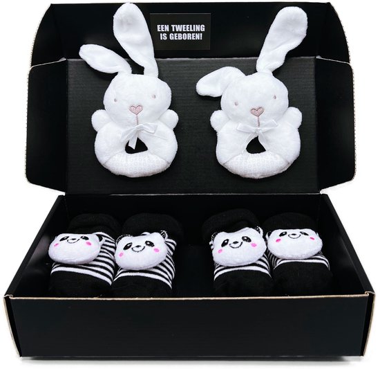 Kraamcadeau tweeling, geboortecadeau voor een tweeling, ook rechstreeks als cadeau op te sturen van Bebebing.