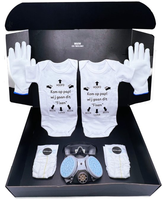 Kraamcadeau tweeling - geschenk babyshower tweeling - cadeau tweeling unisex - kan ook rechtstreeks worden gestuurd als cadeau van Merkloos