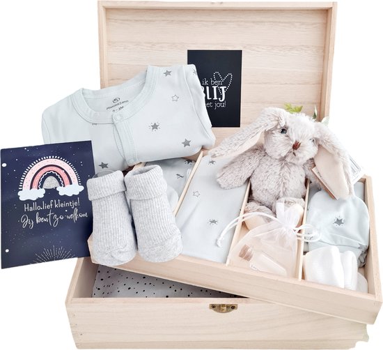 Kraamcadeau unisex jongen meisje - mint kleurig - baby geschenkset - baby cadeau - babyshower cadeau - 10 in 1 cadeau - origineel kraam cadeau mint van Merkloos