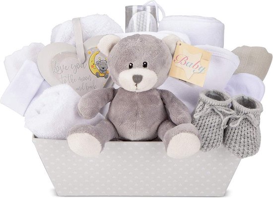 Kraammand - Geboortemand - Kraamcadeau Meisje of Jongen - Grijs van Hommie Essentials