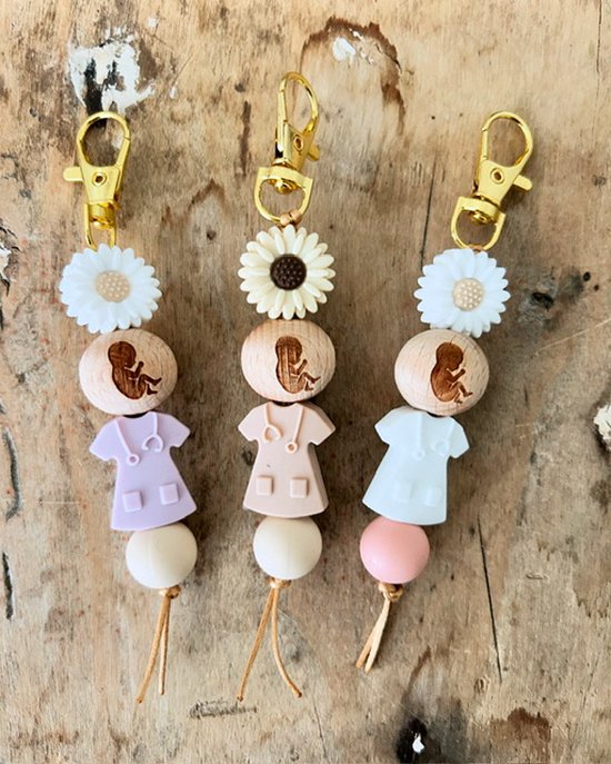 Kraamzorgbedankje - Verloskundige bedankje - Baby - Hout - Beige - Bedankje - Cadeautje van Merkloos