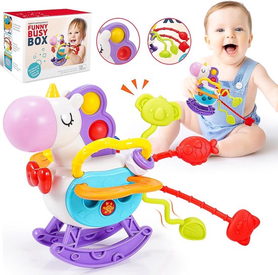 Kraftverd - SilicNaonen Trekkoord Activiteiten Speelgoed - Montessori speelgoed - sensorisch speelgoed - bijtring - bijtspeelgoed baby - babyspeelgoed - voor kinderen van 6 tot 24 maanden - Peuter Speelgoed – Jongens Meisjes - 1 jaar – 2 jaar -cadeau van Kraftverd