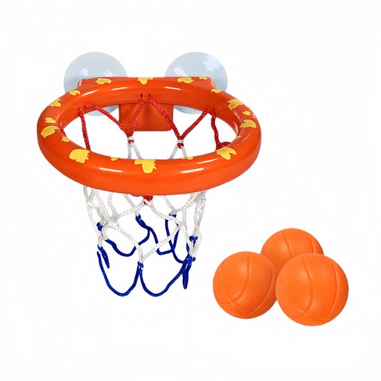 Kraftverdia Basketbalspel met basketbal in doos Bad Speelset voor Baby’s – 3 Ballen + Sterke Zuignap – Leuke Bad Speeltjes voor Peuters 1‑3 Jaar van Merkloos