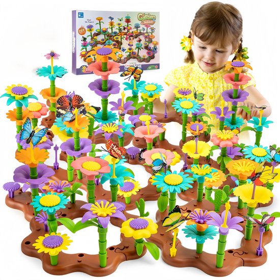 Kraftverdia Bloemen Speelgoed - 272st - Fijne motoriek Speelgoed - Montessori Bouwset - Meisjes speelgoed 6 jaar - Open ended speelgoed Kleuter speelgoed 3 jaar - Kinderspeelgoed 4 jaar-8 jaa cadeau meisje 7 jaar - Jongens Speelgoed 5 Jaar van Merkloos