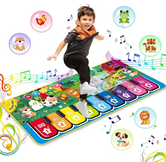 Kraftverdia Dansmat – Pianomat – Muziekmat – Speelmat – Bosboerderij – Speelgoed - 1 jaar - 2 jaar - 3 jaar - 4 jaar – 5 jaar – 6 jaar - Voor Kinderen - Voor Jongens - Voor Meisjes – 110x43 cm van Merkloos