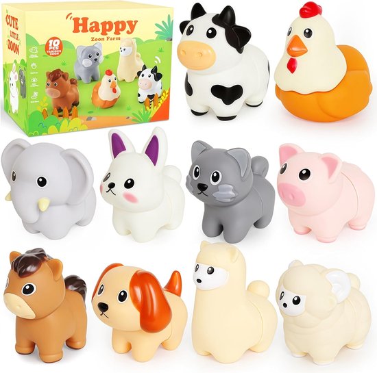 Kraftverdia - Dieren Stapel Speelgoed - Educatief speelgoed peuter - Montessori speelgoed - Leerzaam speelgoed voor jongens en meisjes - 10 stuks Little People Dieren Matchspellen - 1 jaar - 2 jaar - 3 jaar - 4 jaar - Cadeau voor kinderen van Merkloos