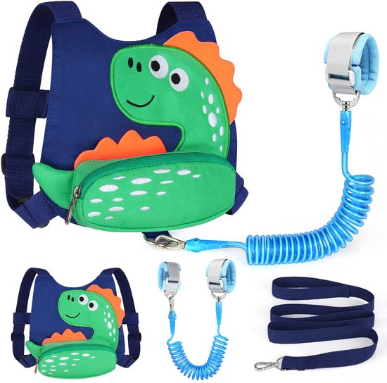 Kraftverdia Dino Kindertuigje – 3-in-1 met Looplijn en Polstuigje – Verstelbaar – Groen van Merkloos