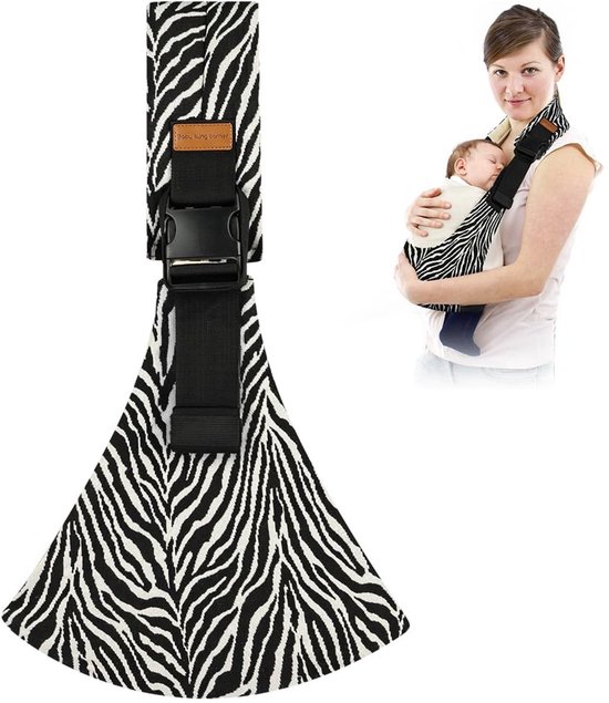 Kraftverdia® - Draagzak baby - Draagdoek - Draagzakken - Verstelbare ergonomische draagzak voor peuters - voor newborn tot 0-36 maanden - peuters tot 15 kg - babydrager aan de zijkant - zebra print van Merkloos