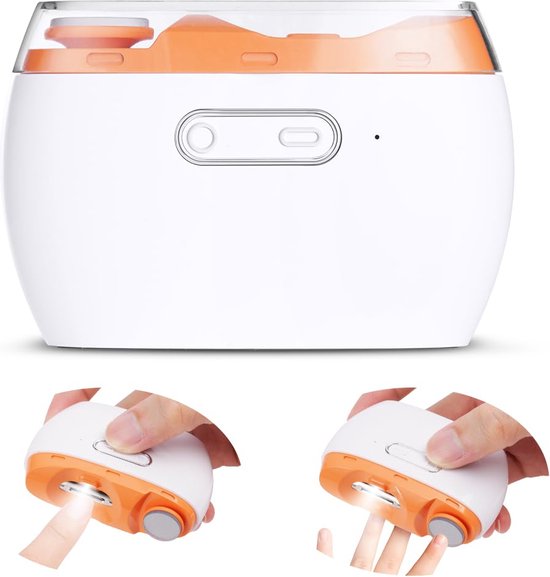 Kraftverdia™-Electrische nagelknipper-Elektrische nagelvijl-met LED-lamp en opslag voor nagelschroot-Automatische nagelknipper-voor baby's, vrouwen, manicure, kinderen, volwassenen en senioren-Trimmen en Vijlen in één-Nageltrimmer van Kraftverdia™