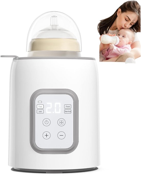 Kraftverdia - Flesverwarmer – 8-in-1 snelle melkverwarmer voor moedermelk en flessen, nauwkeurige temperatuurregeling, met timer, nauwkeurige temperatuurregeling en automatische uitschakeling, multifunctioneel