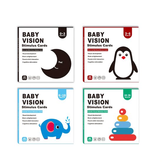 Kraftverdia - Leerkaarten - Educatieve kaarten - Visuele stimulatie voor baby's - Sensorische kaarten met hoog contrast voor peuters - Flashcards voor visuele stimulatie en leeractiviteit voor kinderen van 0-3-6-18-36 maand van Kraftverdia™