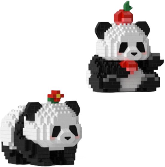 Kraftverdia Mini Bouwstenen - Panda Bouwset - Bouwspeelgoed - Constructiespeelgoed - Set met bouwstenen - Niet compatibel met LEGO - 359 Stuks Microdier Bouwstenen - Voor Meisjes, Jongens en Volwassenen van Merkloos