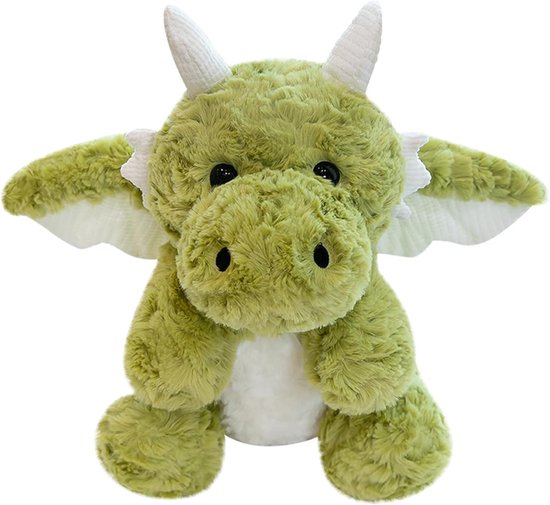 Kraftverdia Pluche Dinosaurus Knuffel – 45 cm – Zacht Vliegende Draak Knuffeldier voor Kinderen – Groen