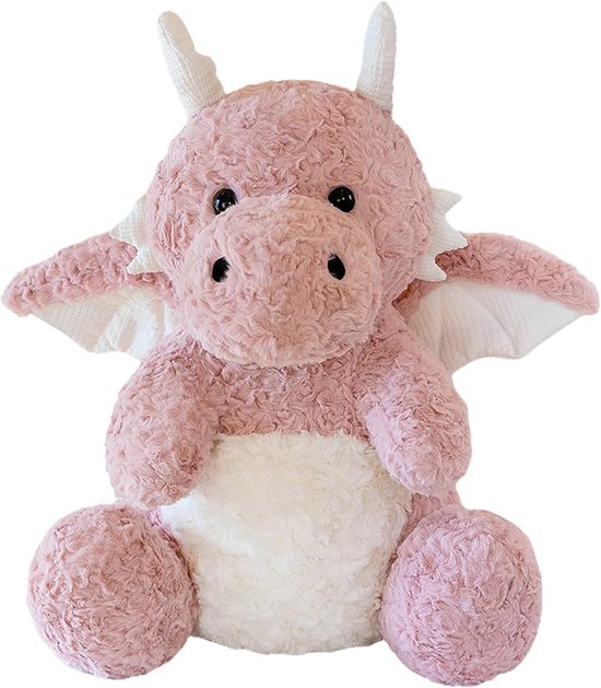 Kraftverdia Pluche Dinosaurus Knuffel – 45 cm – Zacht Vliegende Draak Knuffeldier voor Kinderen – Roze
