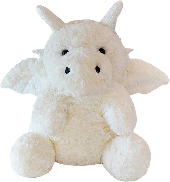 Kraftverdia Pluche Dinosaurus Knuffel – 45 cm – Zacht Vliegende Draak Knuffeldier voor Kinderen – Wit