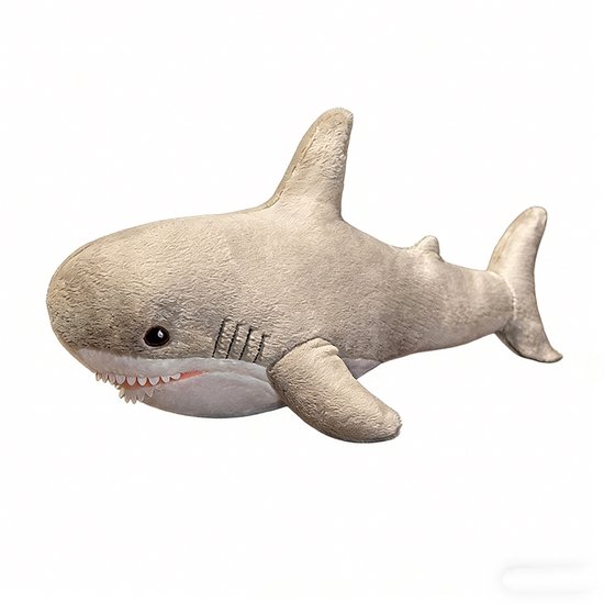 Kraftverdia Pluche Haai Knuffel – 60 cm – Grijs Kawaii Haai – Zacht Knuffeldier – Slaapmaatje voor Kinderen – Leuk Cadeau van Merkloos