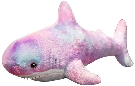 Kraftverdia Pluche Haai Knuffel – 60 cm – Paarse Regenboog Kawaii Haai – Zacht Knuffeldier – Slaapmaatje voor Kinderen – Leuk Cadeau van Merkloos