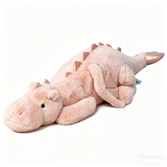 Kraftverdia Pluche Knuffel – 110 cm – Grote Pluche Draak Knuffel – Zacht Lichaamskussen – Grappig Decoratief Bedkussen – Schattig Drakenkussen – Roze – Drakenpop van Merkloos