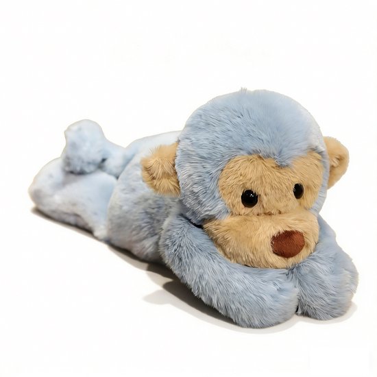 Kraftverdia Pluche Knuffel – 40 cm – Smudge Blauwe Aap Kawaii Design – Zacht Knuffeldier – Kawaii Aap Lichaamskussen – Blauw van Merkloos