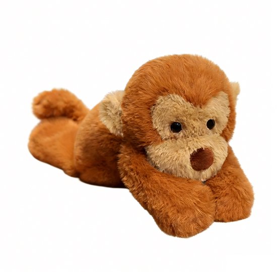 Kraftverdia Pluche Knuffel – 40 cm – Smudge Bruine Aap Kawaii Design – Zacht Knuffeldier – Kawaii Aap Lichaamskussen – Bruin
