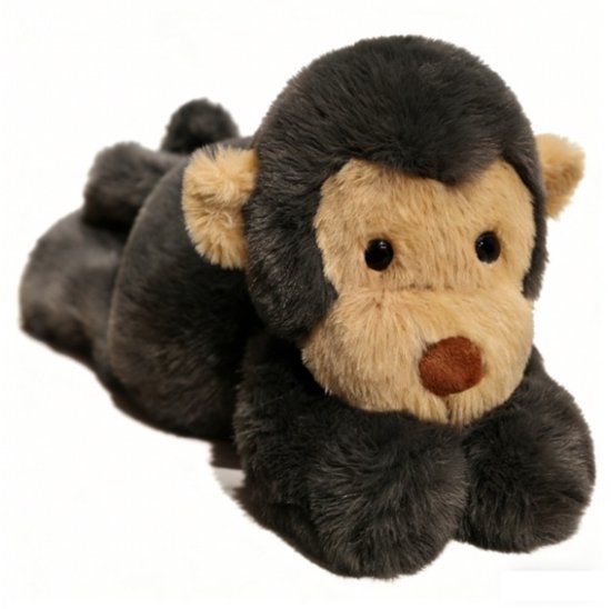 Kraftverdia Pluche Knuffel – 40 cm – Smudge Grijze Aap Kawaii Design – Zacht Knuffeldier – Kawaii Aap Lichaamskussen – Grijs van Merkloos