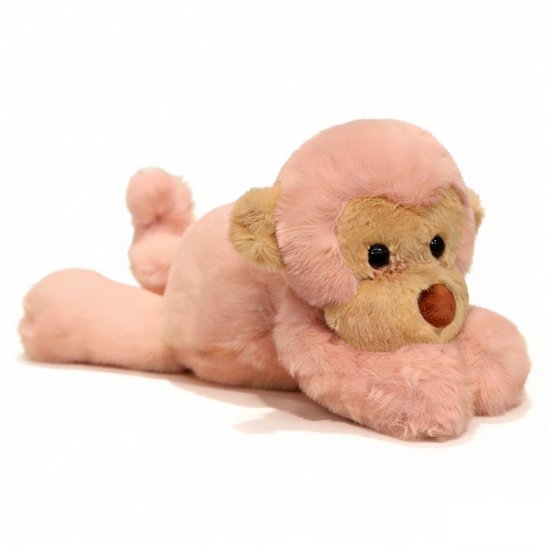 Kraftverdia Pluche Knuffel – 40 cm – Smudge Roze Aap Kawaii Design – Zacht Knuffeldier – Kawaii Aap Lichaamskussen – Roze