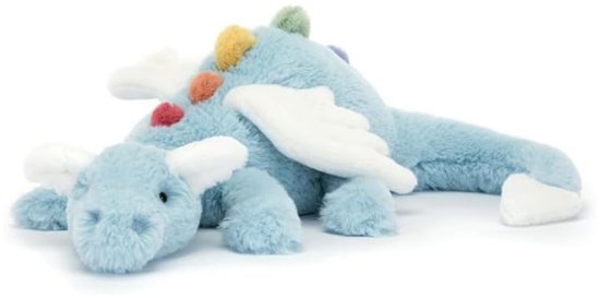 Kraftverdia Pluche Knuffel – 50 cm – Kawaii Draak Lichaamskussen – Grappig Decoratief Bedkussen – Schattig Dierenkussen – Blauw van Merkloos