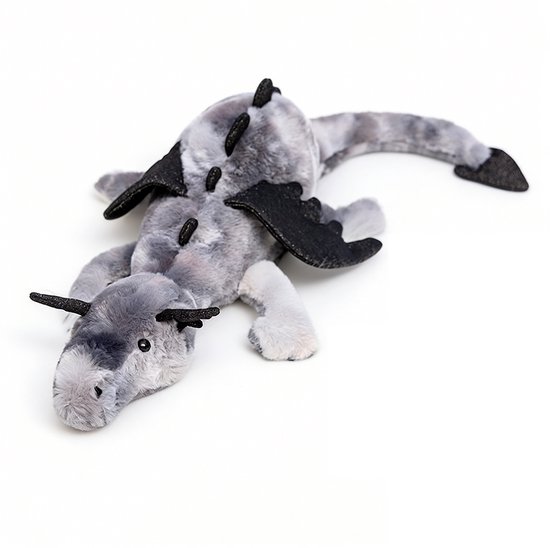 Kraftverdia Pluche Knuffel – 50 cm – Kawaii Draak Lichaamskussen – Grappig Decoratief Bedkussen – Schattig Dierenkussen – Grijs van Merkloos
