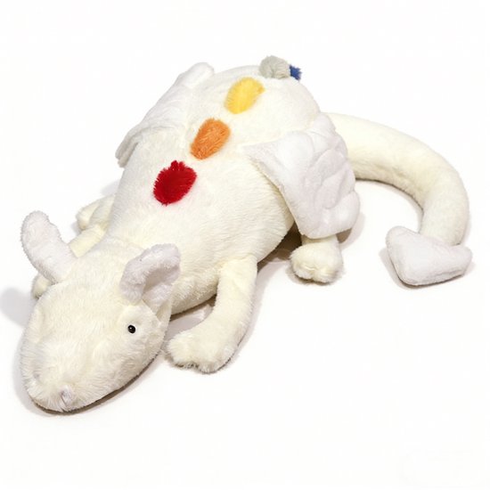 Kraftverdia Pluche Knuffel – 50 cm – Kawaii Draak Lichaamskussen – Grappig Decoratief Bedkussen – Schattig Dierenkussen – Regenboog wit van Merkloos